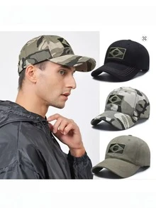 Brazil Flag Camouflage Tactical Military Army Men's Patriot Cap Black Beige Navy Blue Cotton - Màu be - Xem 2