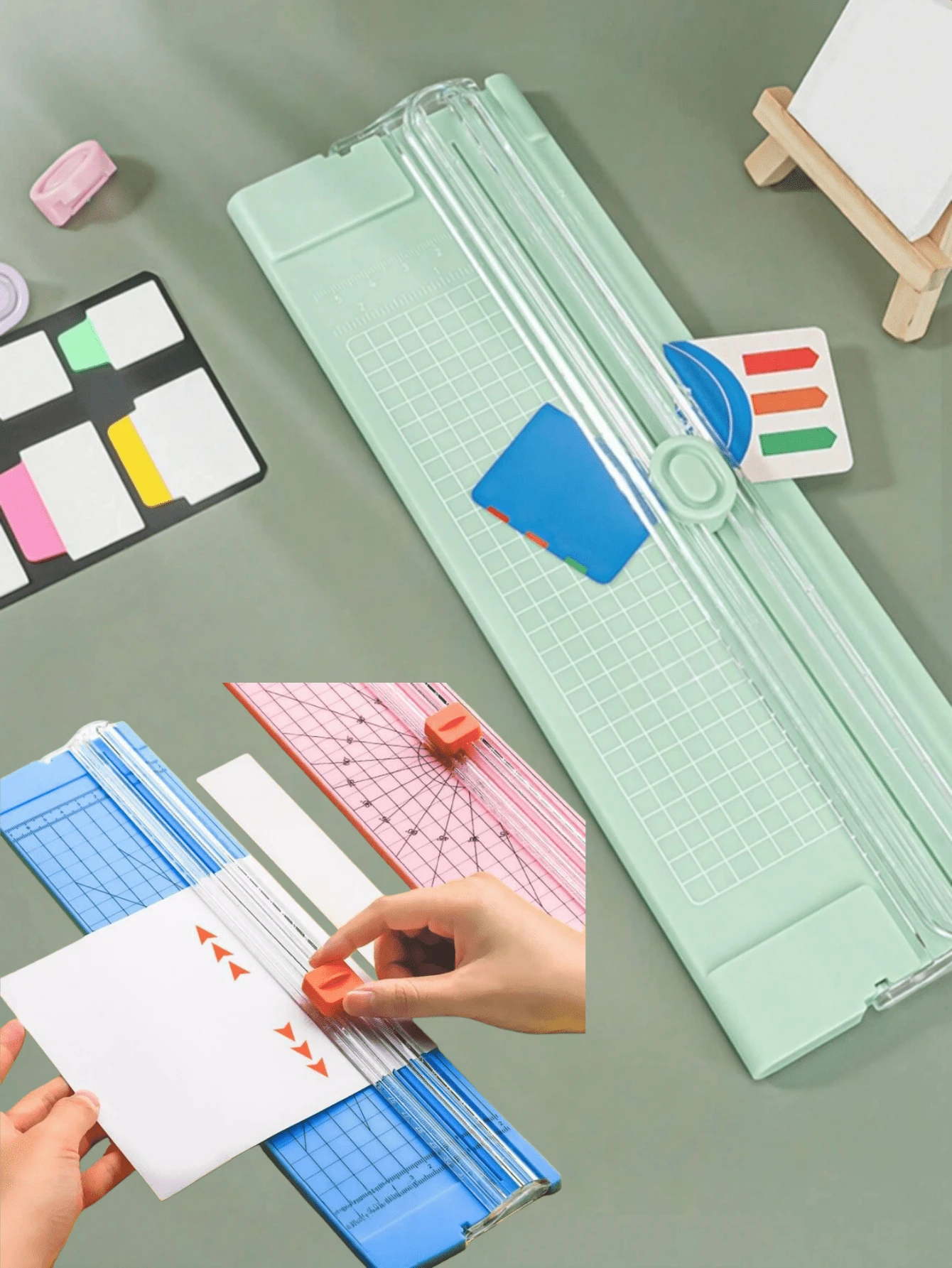 Máy cắt giấy A4 nhỏ gọn hai chiều, máy cắt ảnh, dao thủ công làm album ảnh, máy cắt bìa cứng, máy cắt giấy mini đa chức năng cầm tay. - Nhiều màu - Xem 1