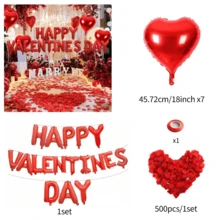 Happy Valentine's Day Letter Set, Red Bow Knot Happy Letter, Red Heart Foil Balloons, Suitable For Valentine's Day, New Year, Anniversary, Home Decor, Valentine's Day Proposal Decoration - Multicolor - View 15