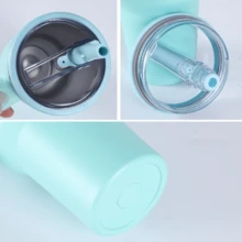 Vaso Auto 40oz Acero 304 Tapa Pajita Mango 2ª Gen Termo Vehicular Aislamiento Térmico 12 Horas Resistente Acero Inoxidable - Rosa Gen 3 - Ver 6