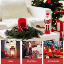 MERRYXMAS 5pcs - Holiday Nutcracker Soldier Ornaments (The Nutcracker Family), Traditional Wooden Craft Figurines, Perfect For Desks/Bookshelves Creative Holiday Home Decor, Classic Seasonal Decorations & Thoughtful Gifts - Multicolor - View 8