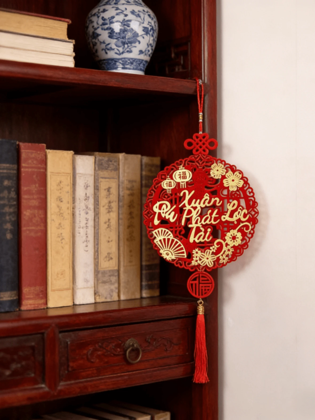 2026年新款越南吉祥图案挂饰，东南亚春节用品，适用于客厅、玄关、中国新年装饰 - 彩色 - 查看 1