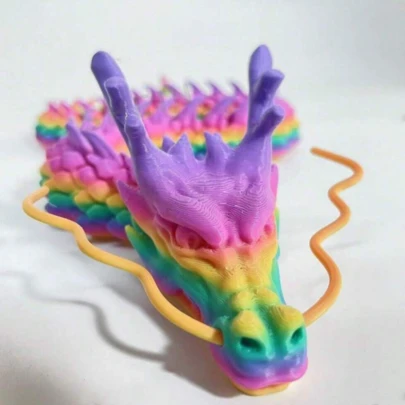3D-utskriven drakemodell, flygande drakedekor, skrivbordsdekoration/bildekor/heminredning/vitrinskåpssamling, (slumpmässig färgeffekt), utsökt födelsedags-/jul-/halloween-/thanksgiving-/alla hjärtans dag-/påsk-/nyårspresent till vänner