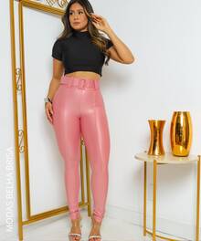 WOMEN'S CIRRE PANTS WITH BELT AND BACK POCKET - Rosa Oxidada - Ver 3