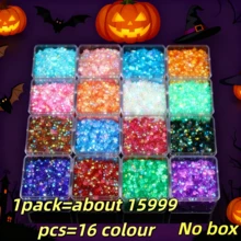 Approximately 16,000 16-Color 5D Resin Rhinestones, 3mm Round Clear Flat-Back Sparkling Gems For Nail Art, Jewelry Making, DIY Craft Kits, And Apparel Embellishment - High Quality And Durable, No Box Included - 彩色 - 查看 5