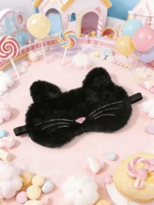 1 pieza Máscara de ojos de peluche suave con elemento de gatito de dibujos animados, suave, cómoda, ayuda a dormir, adecuada para uso diario y como regalo - Multicolor - Ver 7