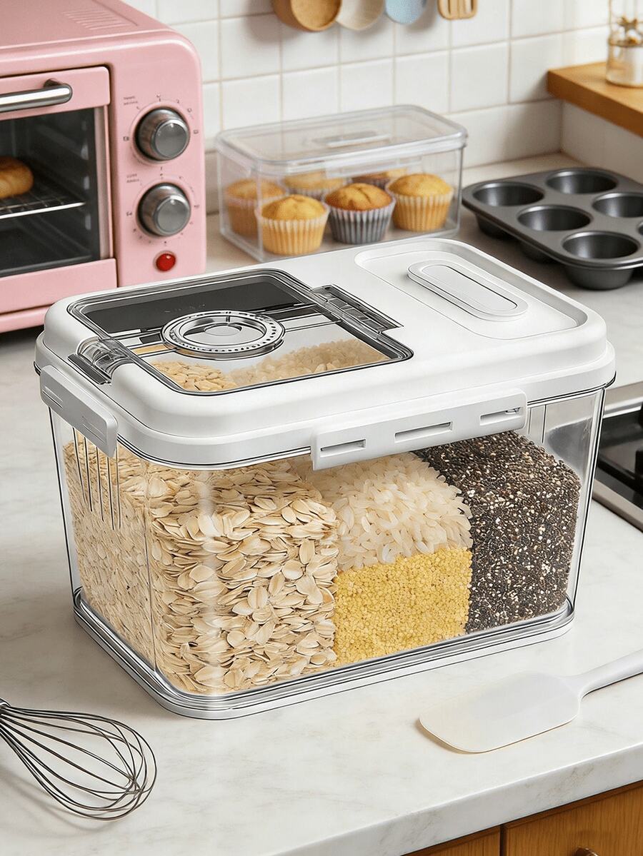 Sealed Bread Box With Lid For Storing Bread, Used As A Bread Storage Container For Homemade Bread, Toast, Donuts, And Cookies - White - View 1