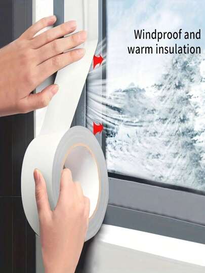 1 Roll High Viscosity Waterproof Windproof Sealing Tape, Window Sealing Strip And Insulation Film, Winter Leakage Prevention, Windproof, Waterproof, Cold And Mildew Proof, Adhesive-Free Sealing Tape, Window Weatherstrip, No Residue Tape, Suitable For Door/Window Sealing, Desk/Chair Edges, HVAC Duct Sealing, Multi-Purpose, Easy To Use, No Sticky Residue