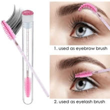 60/50/20/10 空一次性睫毛膏管套装和睫毛卷套装，睫毛膏刷子睫毛膏棒套装管，一次性睫毛刷（玫瑰金扁豆造型） - 彩色 - 查看 39