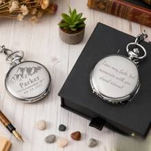 1 pieza Reloj de bolsillo vintage personalizado y grabado, reloj de bolsillo retro con tapa abatible y sin electricidad, con cadena, viene en caja de regalo, con nombre personalizable, fecha y texto, regalo exclusivo para padrinos de boda, recuerdo de boda, accesorio retro para hombres, adecuado para el día de la boda, regalo de agradecimiento para padrinos de boda, conmemoración del aniversario de boda, colección, boda personalizada - Multicolor - Ver 9