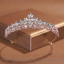 Elegant Crystal Alloy Wedding Crown Suitable For Women's Wedding Birthday Party Accessories Valentine's Day Accessories, Coronas, Tiara, Costume Crown, Hair Garland, Head Wreath - Multicolor - View 10
