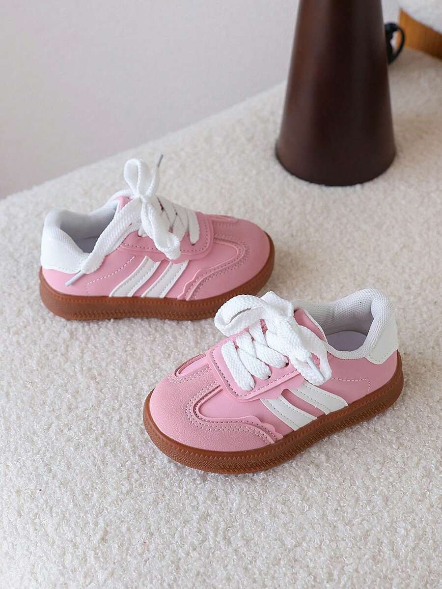 1 Pair Girls' Casual Shoes, Korean Style Sports Shoes, Soft Sole, Spring/Autumn New Arrival - Pink - View 1