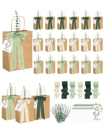 93pcs/Set Wedding Party Favor Gift Packaging Bag Set, Home Party Gift Packaging Bag Set, Wedding Favor Gift Packaging Set, DIY Gift Packaging Bag Set, Suitable For Wedding, Holiday Party, Home Party, DIY Decor, Birthday Party