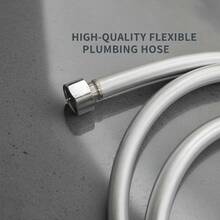 59 Inch PVC Shower Hose, Suitable For Handheld Shower Head Hose, Bathtub Hose, Bathroom 150cm Shower Tube, Silver - Silver - View 4