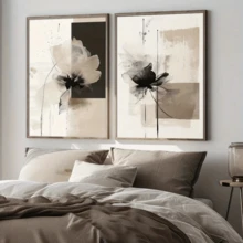2pcs Abstract Floral And Botanical Pattern Wall Decor Posters, Modern Minimalist Canvas Prints, Stylish Artwork Suitable For Living Rooms, Bedrooms, Home Offices, And Dormitories. - Multicolor - View 5