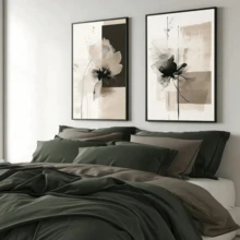 2pcs Abstract Floral And Botanical Pattern Wall Decor Posters, Modern Minimalist Canvas Prints, Stylish Artwork Suitable For Living Rooms, Bedrooms, Home Offices, And Dormitories. - Multicolor - View 4