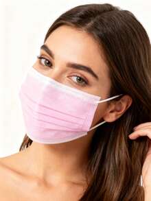 10pcs/50pcs/100pcs/200pcs Set Of Cute Pink Face Masks - Elastic And Breathable Pink Masks Suitable For Women And Teens, Washable, Fashionable Daily Accessory, Stylish Design, Comfortable To Wear - Pink - View 6