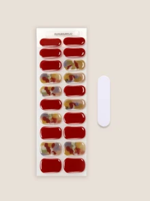 20片装UV凝胶美甲贴纸，透明底油，沙龙品质，持久耐用，ES20跨境批发代发货美甲贴纸，美甲贴纸 - 彩色 - 查看 3