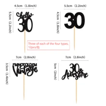 Creative Black "Straight Outta 1996 1986 1976" Cupcake Toppers, Happy 30th 40th 50th 30 Birthday Party Cake Decorations