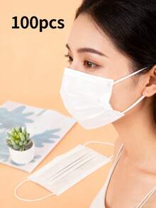 [10/50/100.200 Pieces Per Pack]Black And Pink Disposable Masks, Three-Layer Adult Masks, Elastic Ear-Loop Masks, Suitable For Home, Office, School, Outdoor And Other Occasions. One-Time Ear-Loop Design, Suitable For Home, Travel, Office, School, Work And Outdoor Use.