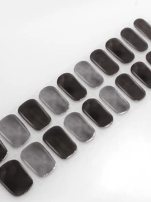 20片装UV凝胶美甲贴纸，透明底油，沙龙品质，持久耐用，ES20跨境批发代发货美甲贴纸，美甲贴纸 - 黑色 - 查看 6