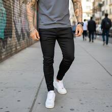 BARUDI Men's Super Skinny Jeans: Comfort And Casual Style - màu đen - Xem 3