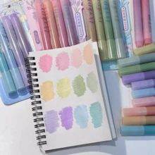 1/4/12pcs Glitter Fluorescent Marker Pens, Slanted Tip Fluorescent Gel Pens, Pink Cute Highlighter Pens, Back To School Student Office Stationery, Drawing Supplies, School Supplies (Suitable For Highlighting, Note-Taking, Scrapbooking, Drawing And Doodling) - Sets - View 5