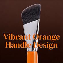 1pc Triangle Foundation Brush Angled Contour Foundation Cream Liquid Bronzer Makeup Brushes Crystal Handle Foundation Make Up Tool - Orange - View 3