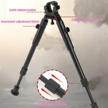 1pc Outdoor Hunting Accessory 6-Inch Round Head Metal Tactical Adjustable Telescopic Support Tripod Leg, Diameter 1.3cm/0.51in-1.9cm/0.74in