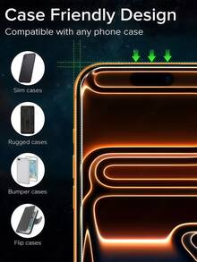 2 片装 360° 全覆盖屏幕保护膜，兼容所有苹果手机型号 - 四重隐私保护，超强钢化玻璃（强度提升 5 倍），隐形保护，防指纹，易于安装，防刮擦，无气泡，兼容手机壳，隐私屏幕，防指纹，防摔。 - 白色 - 查看 4