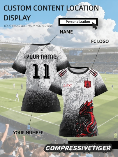 Custom Liverpool Special Edition White Women's Short Sleeve Football Training Top - Personalize With Name And Number (Front/Back) - Black And Burgundy With Gold Accents - Round Neck Design - Quick-Dry Breathable Fabric - Suitable For Football, Volleyball, Basketball, Casual Wear, Also An Ideal Valentine's Day Gift