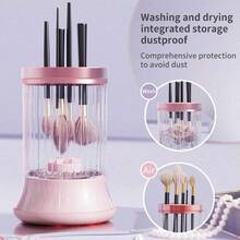 这款USB供电的二合一自动化妆刷清洁烘干机，采用紫外线深度清洁消毒系统，适用于化妆海绵和化妆刷的消毒，防溅水设计，是沙龙卫生、旅行美容护理、化妆师、痘痘肌用户、美容专业人士的理想之选，也是完美的圣诞节/情人节礼物。