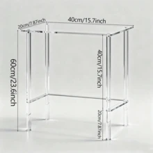 2-Tier Transparent Acrylic Console Table, Modern Narrow Side Table, Unique Minimalist Design, Suitable For Living Room, Hallway, Entryway - Multicolor - View 8