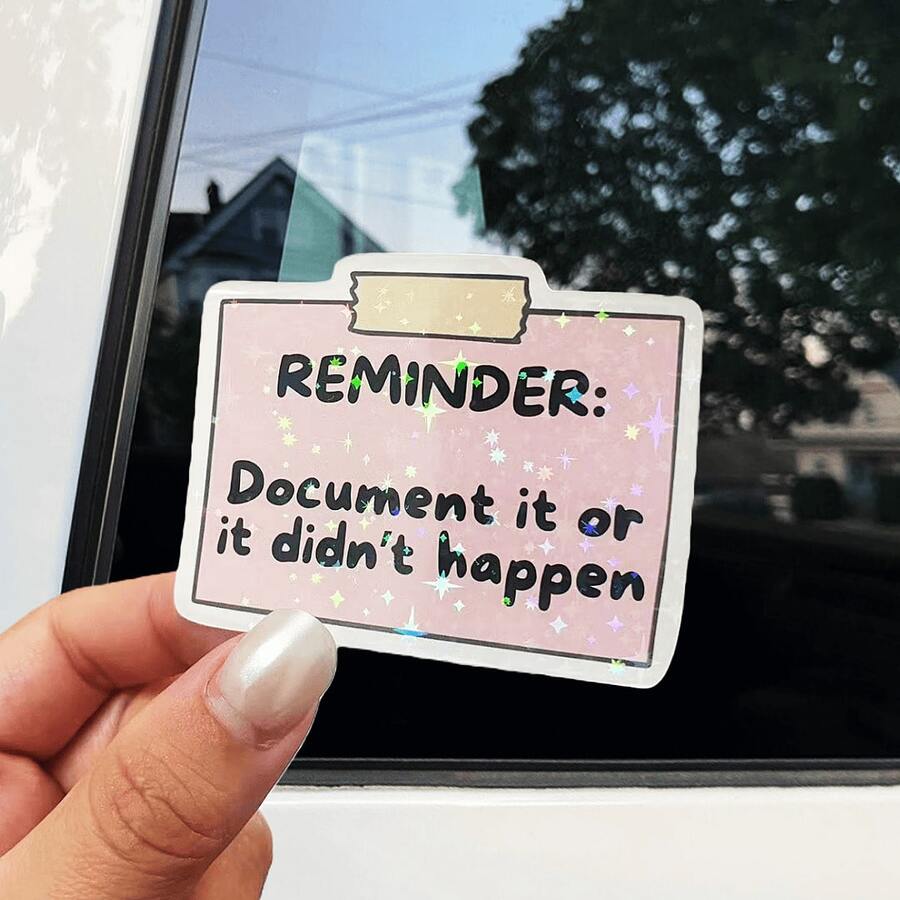 Sticker - "If It's Not Recorded, It Didn't Happen" Humorous Sticker, Suitable For Car Bumpers, Laptops, Motorcycles And Water Bottles - Made Of Durable Polypropylene School Supplies - Multicolor - View 1