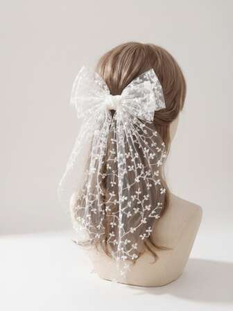 1 st elegant hårspänne med svalstjärtspets - bohemisk prinsesshårspänne med delikat nät och spets, för bröllop påsk ramadan alla hjärtans dag jordens dag - vår/sommar bröllopshåraccessoarer för kvinnor brudhåraccessoarer, bröllopspersiet