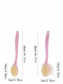 1支粉/蓝色长柄去角质刷，多功能磨砂刷，可用于背部去角质和淋浴清洁，适合返校和宿舍使用。 - 彩色 - 查看 8
