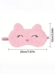 1 pieza Máscara de ojos de peluche suave con elemento de gatito de dibujos animados, suave, cómoda, ayuda a dormir, adecuada para uso diario y como regalo - Multicolor - Ver 3