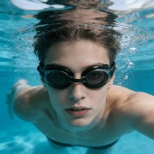 1副专业防雾泳镜，男女通用，高清防紫外线，防水，防漏，时尚设计，解决游泳时视线模糊、漏水和压痕等问题 - 三色水下防霧泳鏡 - 查看 8