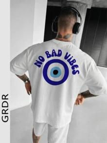 GRDR Men's Casual Attitude Slogan Graphic Round Neck Short Sleeve T-Shirt, Summer - White - View 2