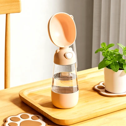 1pc Pet Travel Water Cup, Dog Outdoor Drinking Cup, Portable Pet Water Cup, Pet Supplies, Pet Travel Essentials, Leak-Proof Pet Water Bowl, One-Click Pop-Up