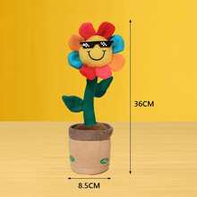 Peluche girasol musical interactivo con lentes juguete bailarín para niños multicolor que canta y entretiene - Multicolor - Ver 3