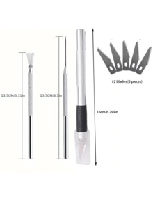 8件套羽毛状纹理陶艺工具，适用于聚合物粘土造型，DIY陶瓷刷，陶艺工具，蛋糕配件 - 粗桿雕刻刀套裝 - 查看 14