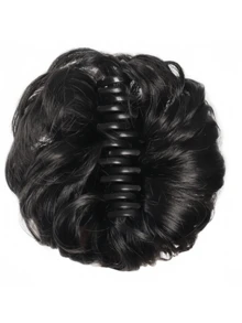 Hair Clip-On Bun Wig, Messy Updo, Voluminous Bridal Curls Updo, Synthetic Fiber Wig, Hairpiece, Hair Clips, Hairpins, Hair Bun, Hair Accessory Tools, Wig - Multicolor - View 15