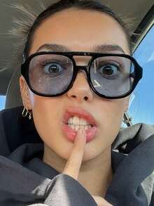 1pc Square Personalized Classic Fashion Glasses - Blue - View 1