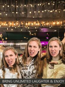 1/5/10/20个装定制照片面具扇子(带棍子) - 个性化大头纸雕派对道具,适用于开斋节、情人节装饰、生日、婚礼、单身派对、新娘送礼会、热门拍照亭派对定制面具扇子 - 彩色 - 查看 3