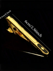 1件/9件套金属领带夹，适合男士商务西装，时尚领带夹 - 金色，男士时尚商务简约纯金属领带夹几何高端男士个性化西装配饰领带夹 - 商務領帶夾 - 查看 3