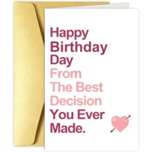 1pc Romantic Valentine's Day Card, Anniversary Card, Holiday Greeting Card Printed With "The Best Decision You've Ever Made", Suitable As Wedding Card, Anniversary Gift, Valentine's Gift, Love Message, Couple Gift, Unique Birthday Gift, Suitable For All Occasions To Express Love - Multicolor - View 7