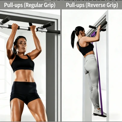 Drążek do podciągania z uchwytami i drążkiem poziomym, zaprojektowany do ćwiczeń w pomieszczeniach, odpowiedni do siłowni domowych, łatwy w montażu, wielofunkcyjny trening sportowy Allenamento A Casa