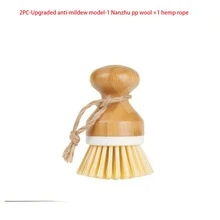 1 Set Of 5 Natural Fiber Kitchen Cleaning Brushes: Oak Wood Pot Scrubber, Coconut Fiber Dish Brush, Iron Pot Cleaning Brush, Sisal Fiber Pot Brush. , Non-Slip Handles, Hang-Dry Design, For Cookware, Strong Scrubbing Power.