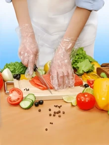 300pcs/Pack Heavy Duty Disposable Transparent Gloves - Non-Latex, Durable And Flexible PE Material, Individually Packaged Hygienic, Suitable For Home, Restaurant, Salon Use - Easy To Wear And Take Off, Form-Fitting, Transparent Design For Visibility, Food And Durable, Suitable For Food Handling And Multi-Purpose Use, Kitchen Gloves - Multicolor - View 4